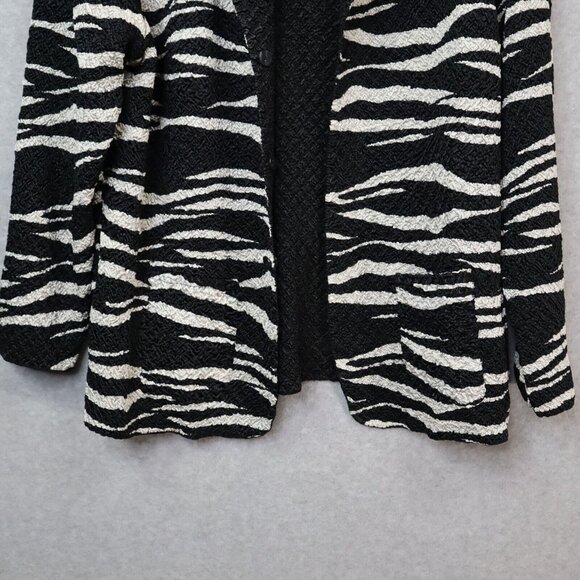 Ubu Reversible Crinkle Jacket Zebra Stripe Button Down Womens 3x Plus‎ Animal - Picture 5 of 10